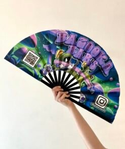 BazookaBar Printed Fabric Hand Fan – Large size